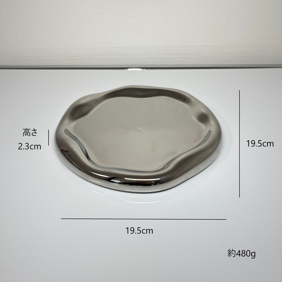 【予約注文:到着目安 3~4週間】シルバーラウンドトレイ TRA-0002