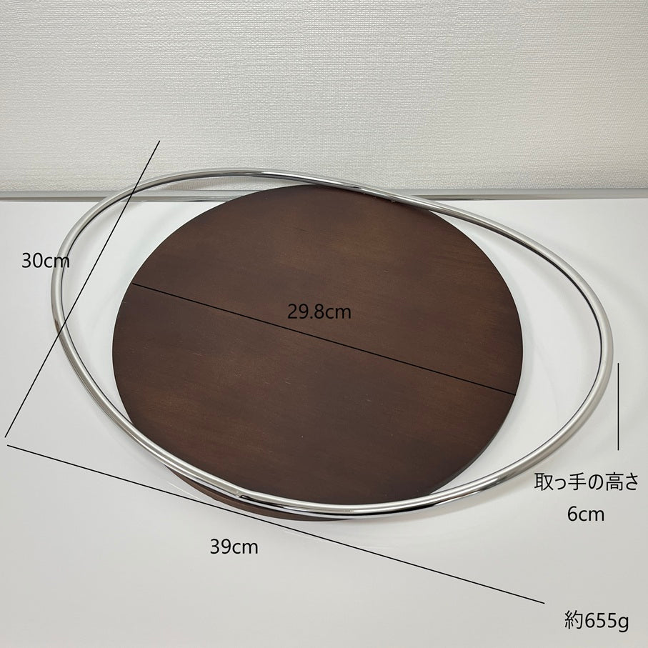 ステンレスフレーム付きウッドトレイ TRA-0003