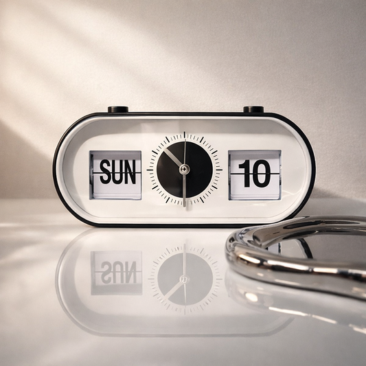 カレンダー付きレトロ置き時計 CLO-0003