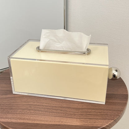 シルバー取っ手付きアクリルティッシュケース TIS-0002