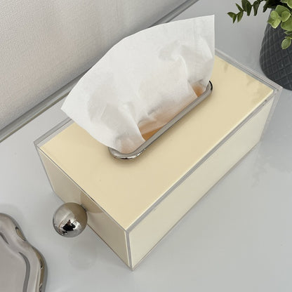 シルバー取っ手付きアクリルティッシュケース TIS-0002