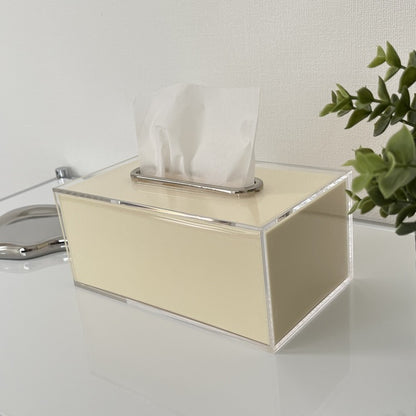 シルバー取っ手付きアクリルティッシュケース TIS-0002
