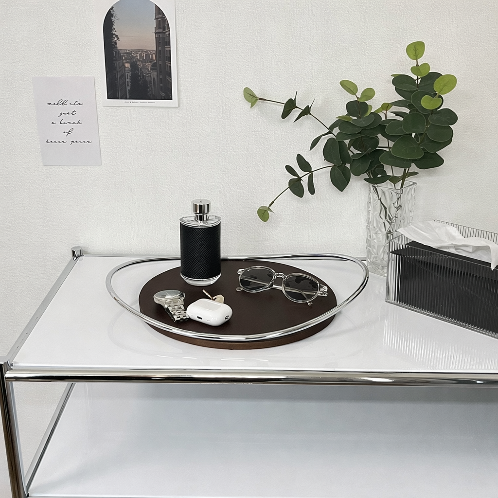 ステンレスフレーム付きウッドトレイ TRA-0003