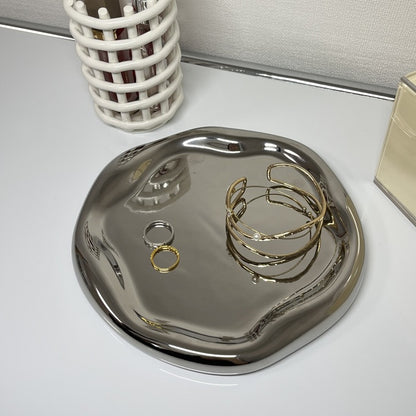 【予約注文：到着目安 3～4週間】シルバーラウンドトレイ TRA-0002