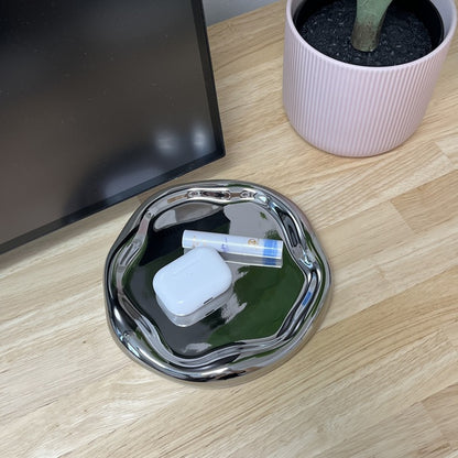 【予約注文：到着目安 3～4週間】シルバーラウンドトレイ TRA-0002