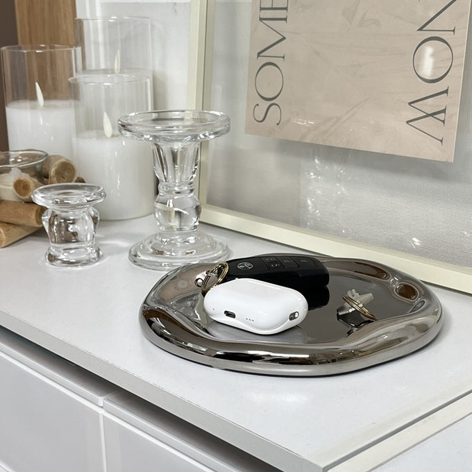 【予約注文：到着目安 3～4週間】シルバーラウンドトレイ TRA-0002