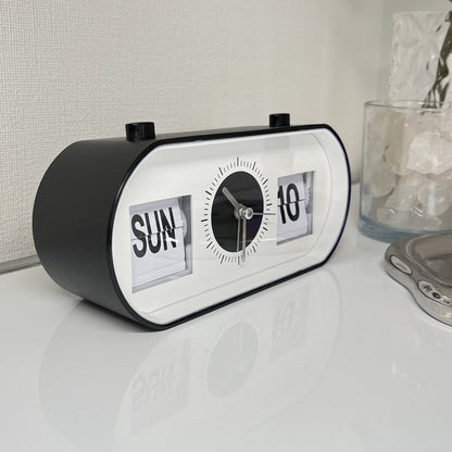 カレンダー付きレトロ置き時計 CLO-0003