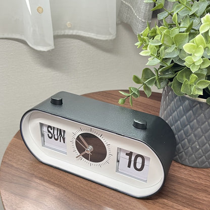 カレンダー付きレトロ置き時計 CLO-0003