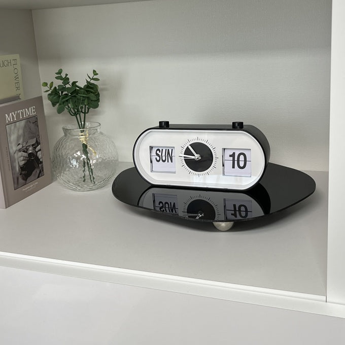 カレンダー付きレトロ置き時計 CLO-0003