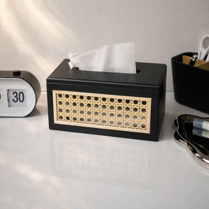 木製×ラタン ティッシュケース TIS-0003