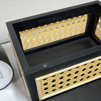 木製×ラタン ティッシュケース TIS-0003