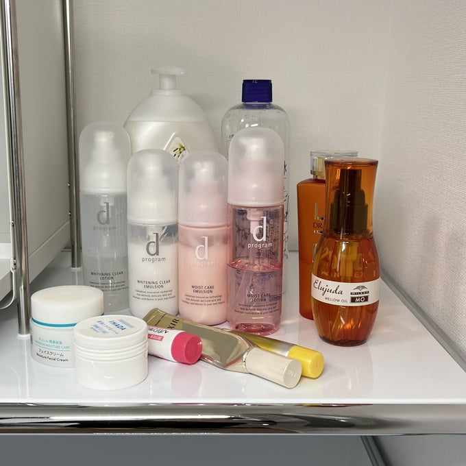 【予約注文：到着目安2週間)】シルバー × ホワイト スライドトレイ収納 STR-0013