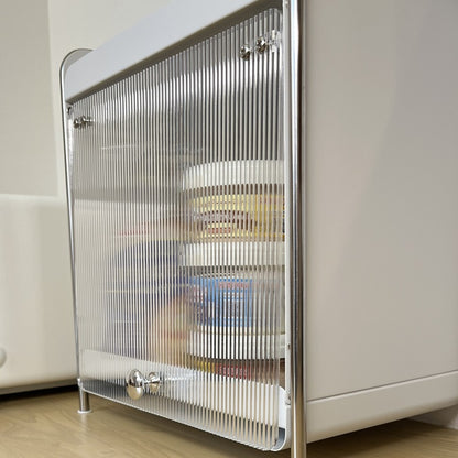 【予約注文：到着目安2週間)】シルバー × ホワイト スライドトレイ収納 STR-0013