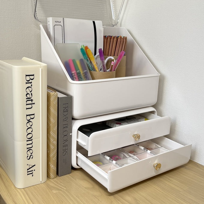 引き出し2段収納・蓋付き収納ケース STR-0002・STR-0003