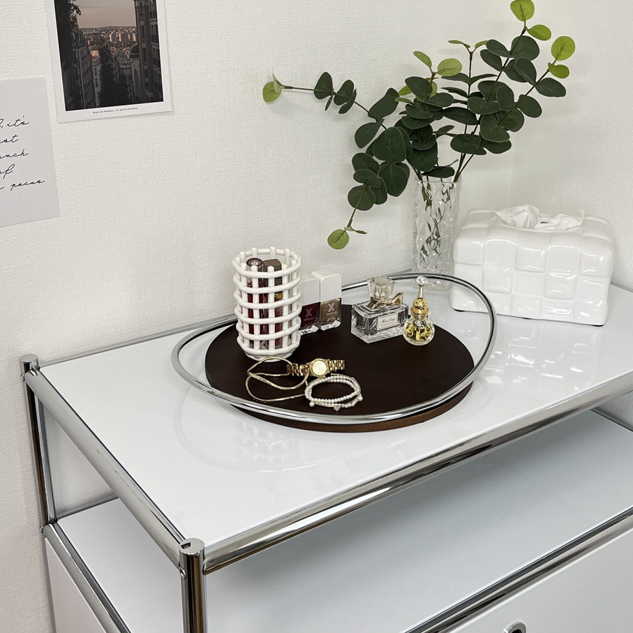 ステンレスフレーム付きウッドトレイ TRA-0003