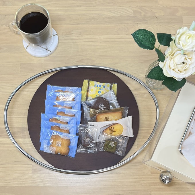 ステンレスフレーム付きウッドトレイ TRA-0003