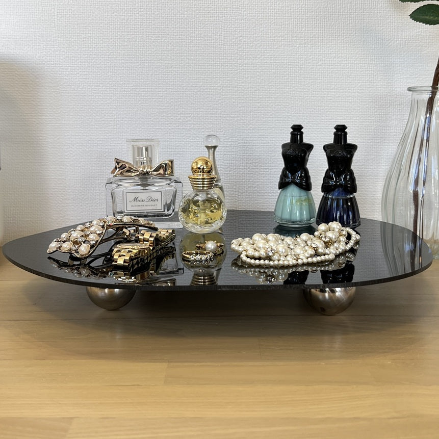 シルバー丸脚付きアクセサリートレイ TRA-0005