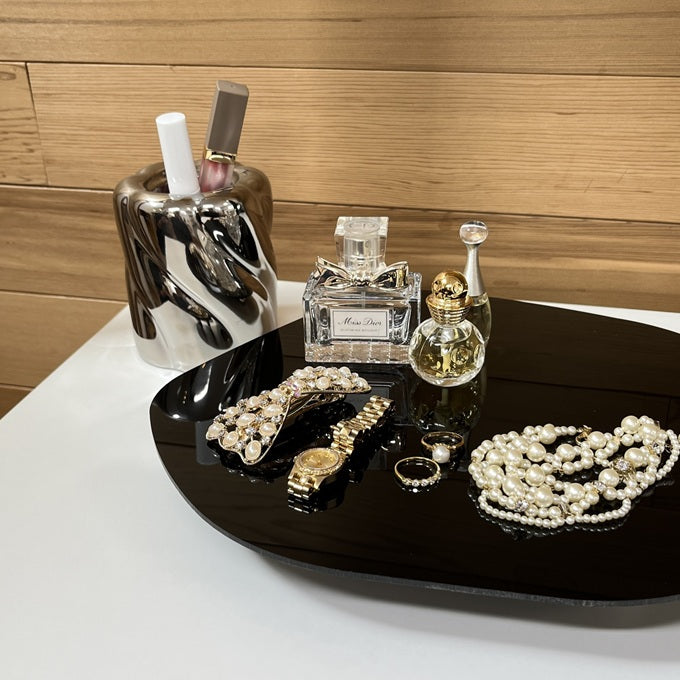 シルバー丸脚付きアクセサリートレイ TRA-0005