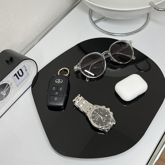 シルバー丸脚付きアクセサリートレイ TRA-0005