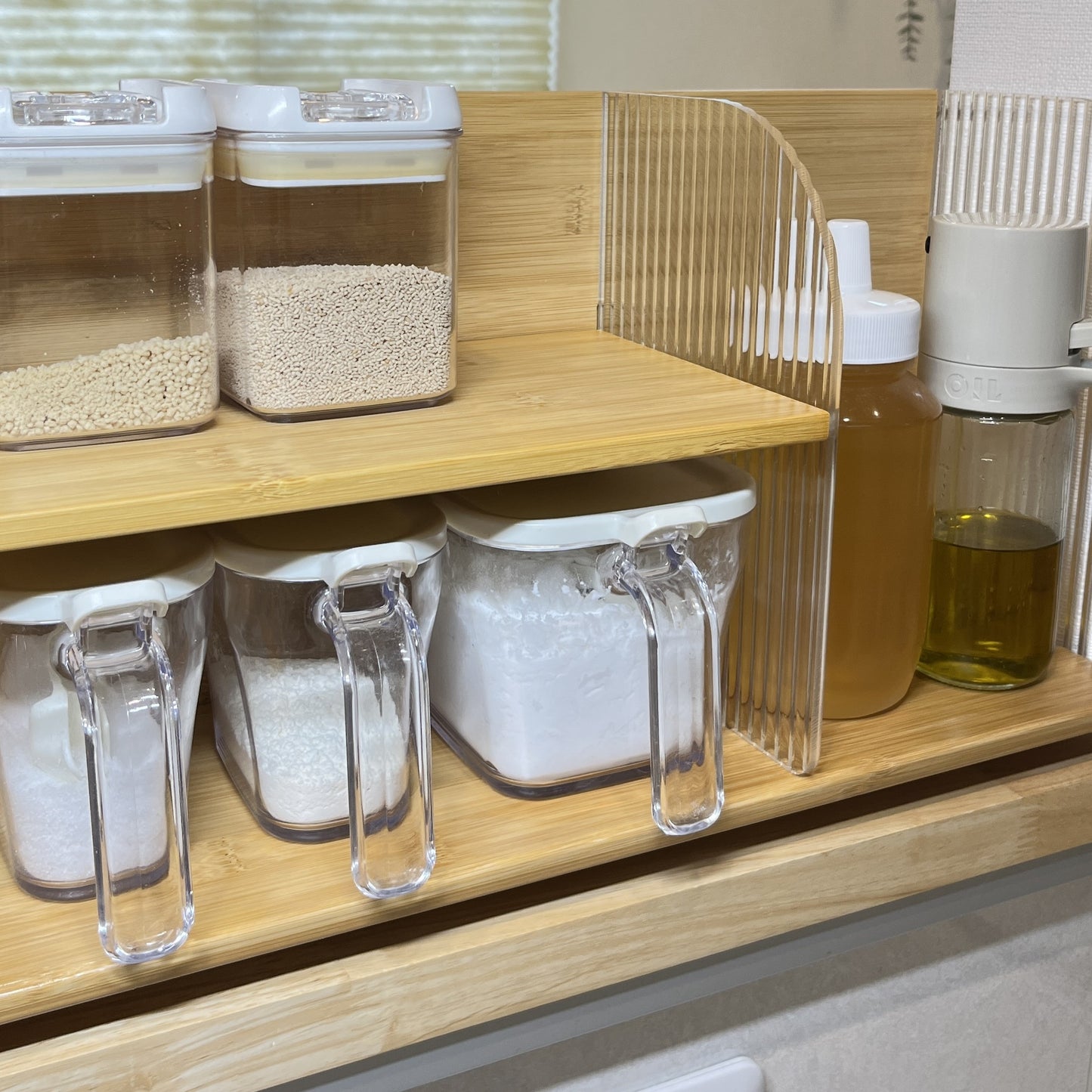 【予約注文：到着目安 2週間】クリア x ウッド ディスプレイ棚 STR-0008