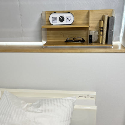 【予約注文：到着目安 2週間】クリア x ウッド ディスプレイ棚 STR-0008