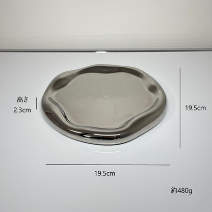 【予約注文：到着目安 3～4週間】シルバーラウンドトレイ TRA-0002