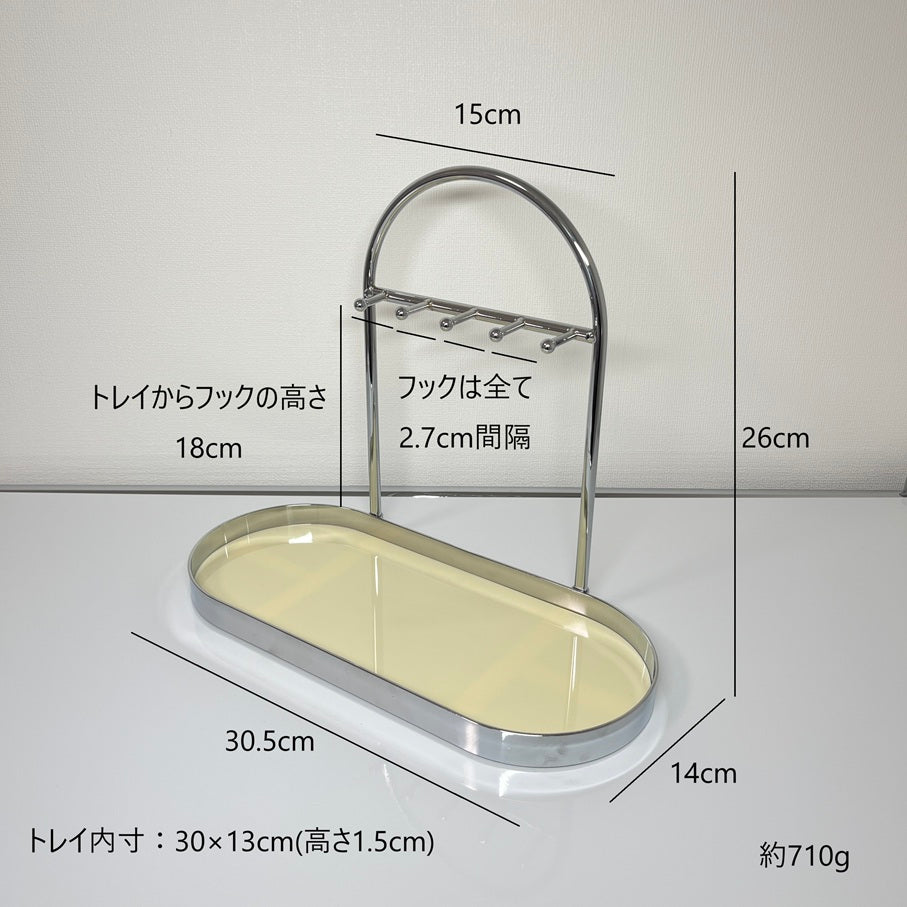 アーチフレーム 5連フック キートレイ TRA-0004